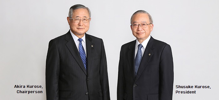 left: Akira Kurose, Chairman / right: Shusuke Kurose, President